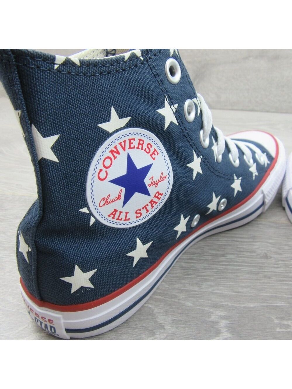 Converse Chuck Taylor All Star HI Archive Stars Womens Size 7.5 Navy NEW - Picture 9 of 14